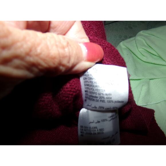 Vintage Alfani rayon/nylon/polyester sweater faux fur sleeve hems XL EUC - Picture 5 of 6